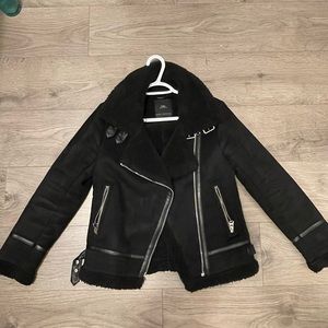 Zara Oversized Faux Suede Sherling Jacket